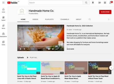 Handmade Home Co. Subscribe To Our YouTube Channel!