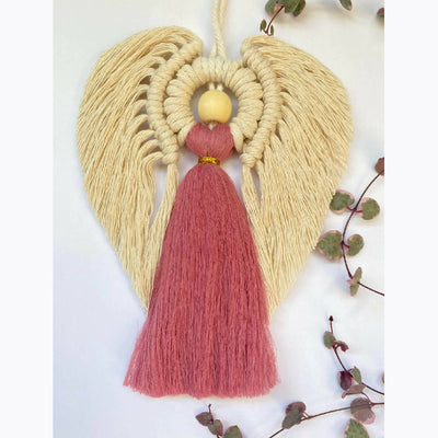 Craft Work Pieces Handmade Macrame Angel Ornaments - Set of 3
