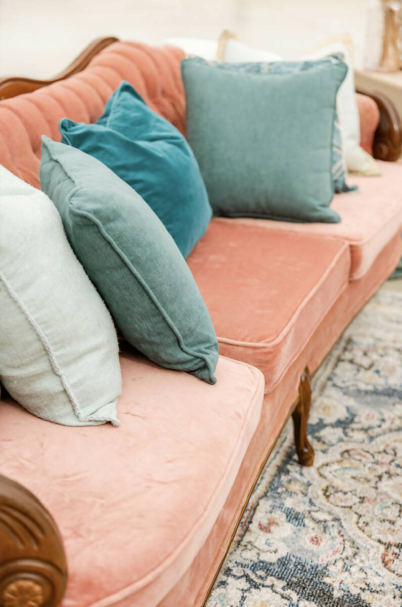 Vintage Pink Tufted 3 Seater Sofa