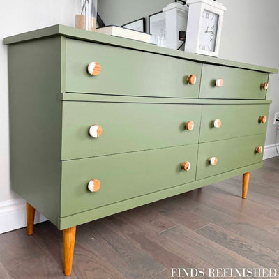 Mcm Green Wooden Dresser Finds Refinished