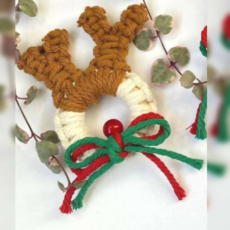 Macrame reindeer Ornaments - Set of 3