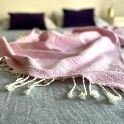 Yalova Ultra Soft Marbled Handmade Blanket Throw Pink