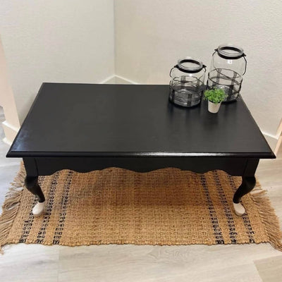 Black Coffee Table with Grey Dipped Leg Accent