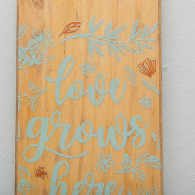 "Love Grows Here" Wooden Paddle - Handmade Home Co.